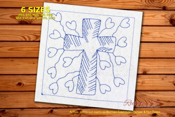 Easter Cross with Hearts Redwork: A Designer’s Review