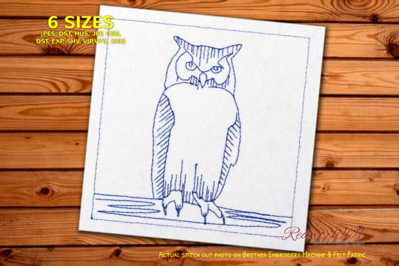 Review: Great Horned Owl on a Tree Redwork for Boutique Sweatshirts