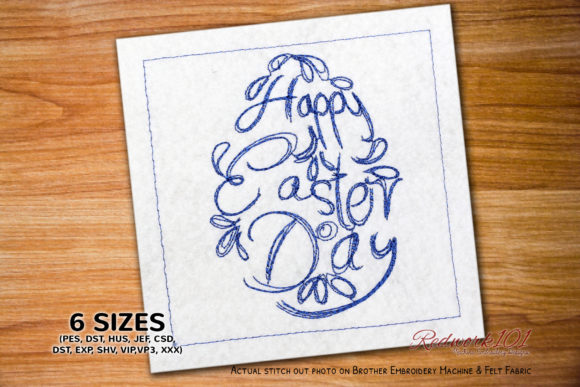 Reviewing the Happy Easter Egg Text Redwork Design